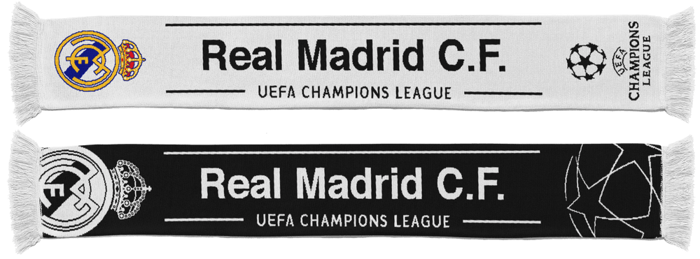 UCL Scarf Black/White