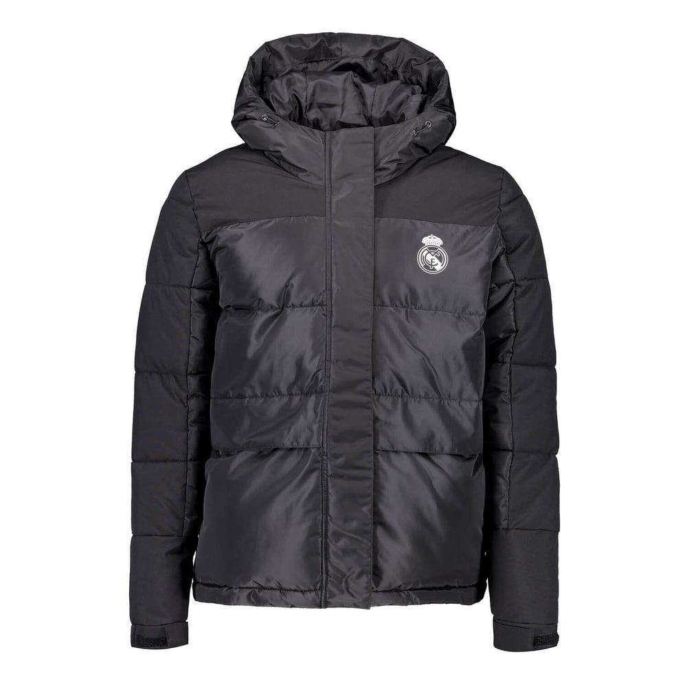 Womens Outerwear Color Padded Hooded Jacket Black Real Madrid